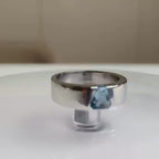 Vivid Blue Trillion Lab Diamond Ring | 14K Solid Gold Men's Engagement Ring