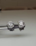 IGI Certified Lab Grown Diamond Stud Earrings: 14K Gold E/VS