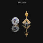IGI Certified Lab Grown Diamond Stud Earrings | 14K Gold Solitaire