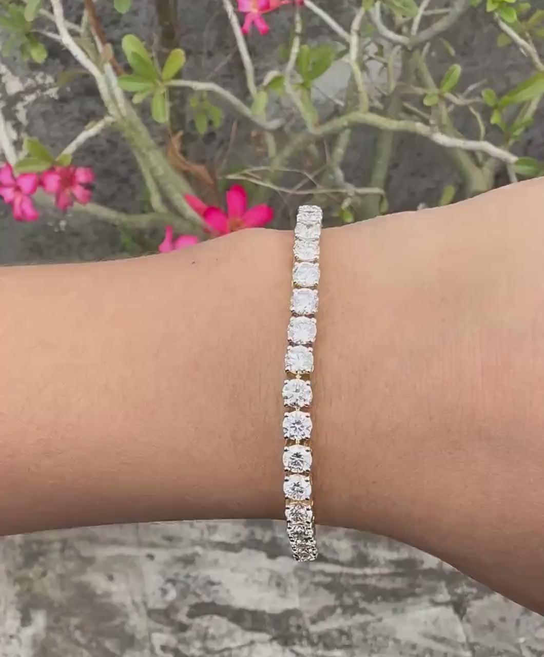 Lab Grown Diamond Tennis Bracelet: 14K Gold, SGL Certified, 4.5mm