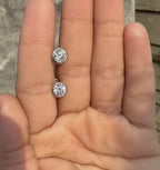 IGI Certified Lab Grown Diamond Studs | 14K Gold Bezel Earrings