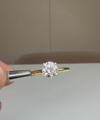 2.00 Carat Lab Grown Diamond Solitaire Ring | 14K Gold, D Color, VVS2