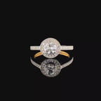 14K Gold Lab Grown Diamond Halo Engagement Ring | SGL Certified
