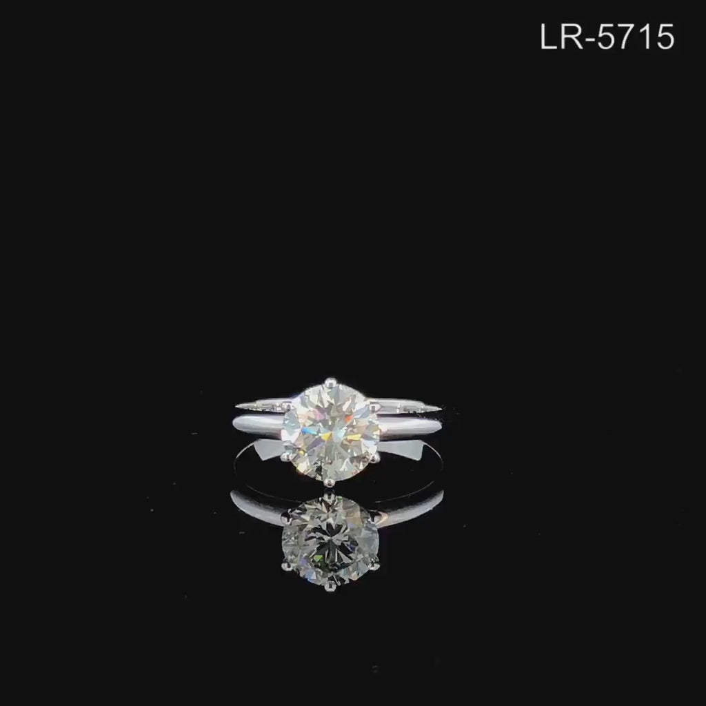2.00 Carat Lab Grown Diamond Engagement Ring: D VVS2 IGI Certified 14K Gold Solitaire