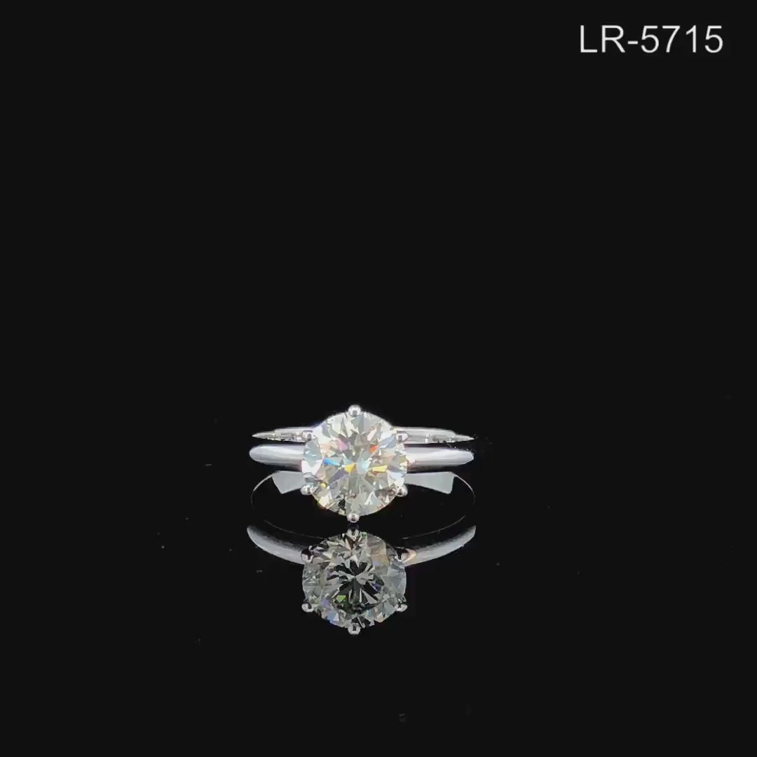 2.00 Carat Lab Grown Diamond Engagement Ring: D VVS2 IGI Certified 14K Gold Solitaire