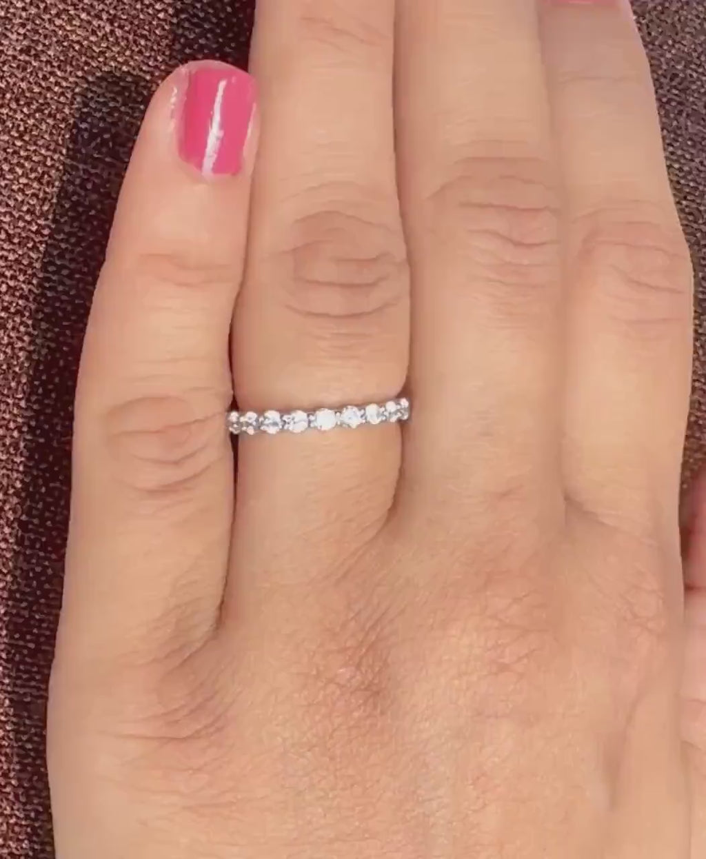 14K Gold Lab Grown Diamond Eternity Band | Stackable Wedding Ring