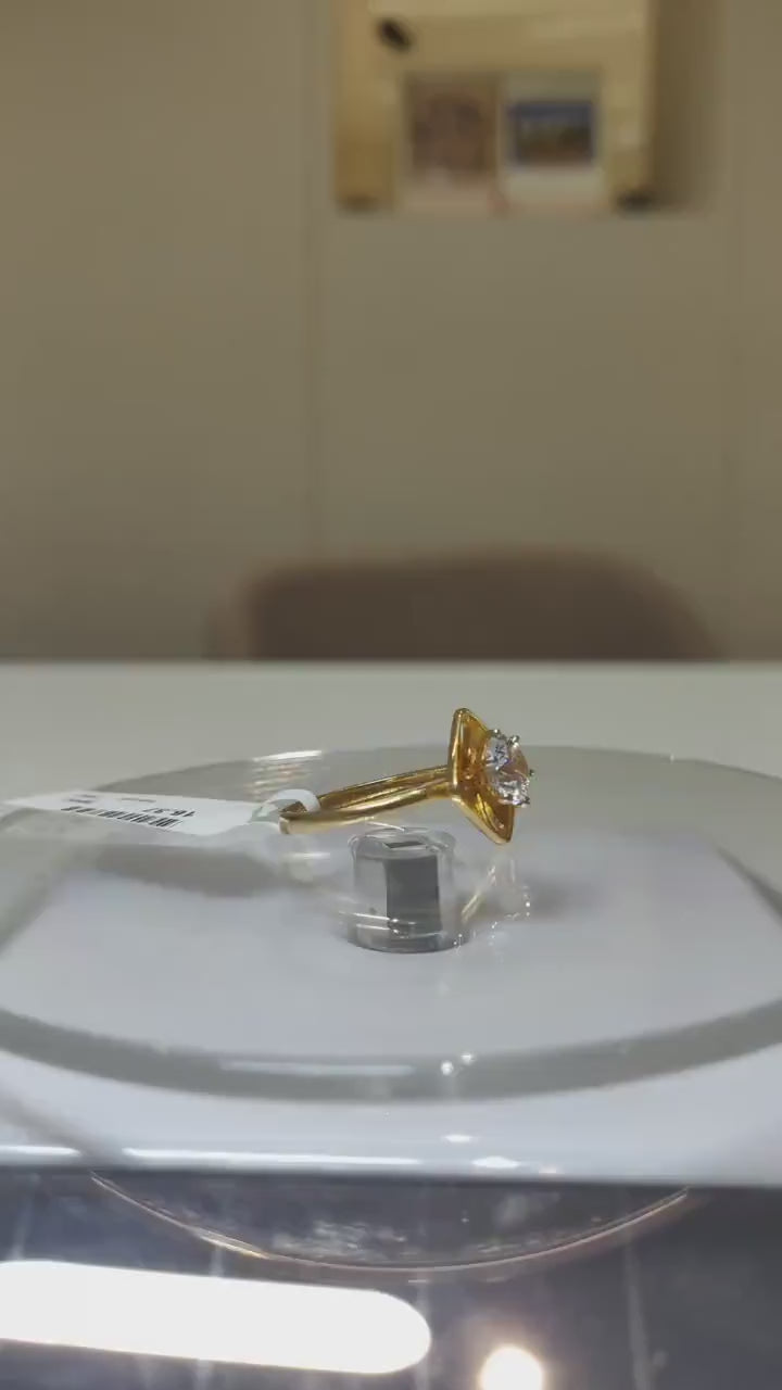 1 Carat Lab Grown Diamond Engagement Ring | 14K Gold Flower Ring