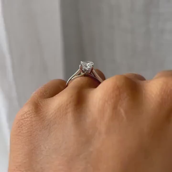 2ct Radiant Lab Grown Diamond Engagement Ring | 14K Gold Solitaire, IGI Certified