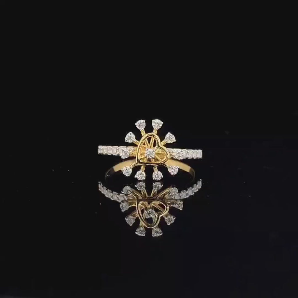Lab Grown Diamond Heart Ring | 14K Gold CVD Anniversary Jewelry