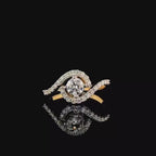 1 Carat Lab Grown Diamond Engagement Ring: 14K Solid Gold Bypass Shank Weeding Ring