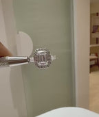 Emerald Cut Lab Grown Diamond Engagement Ring: 14K Gold Baguette Three Stone