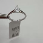 Pear Cut Lab Grown Diamond Ring: 14K Gold Solitaire Engagement Ring (IGI Certified)