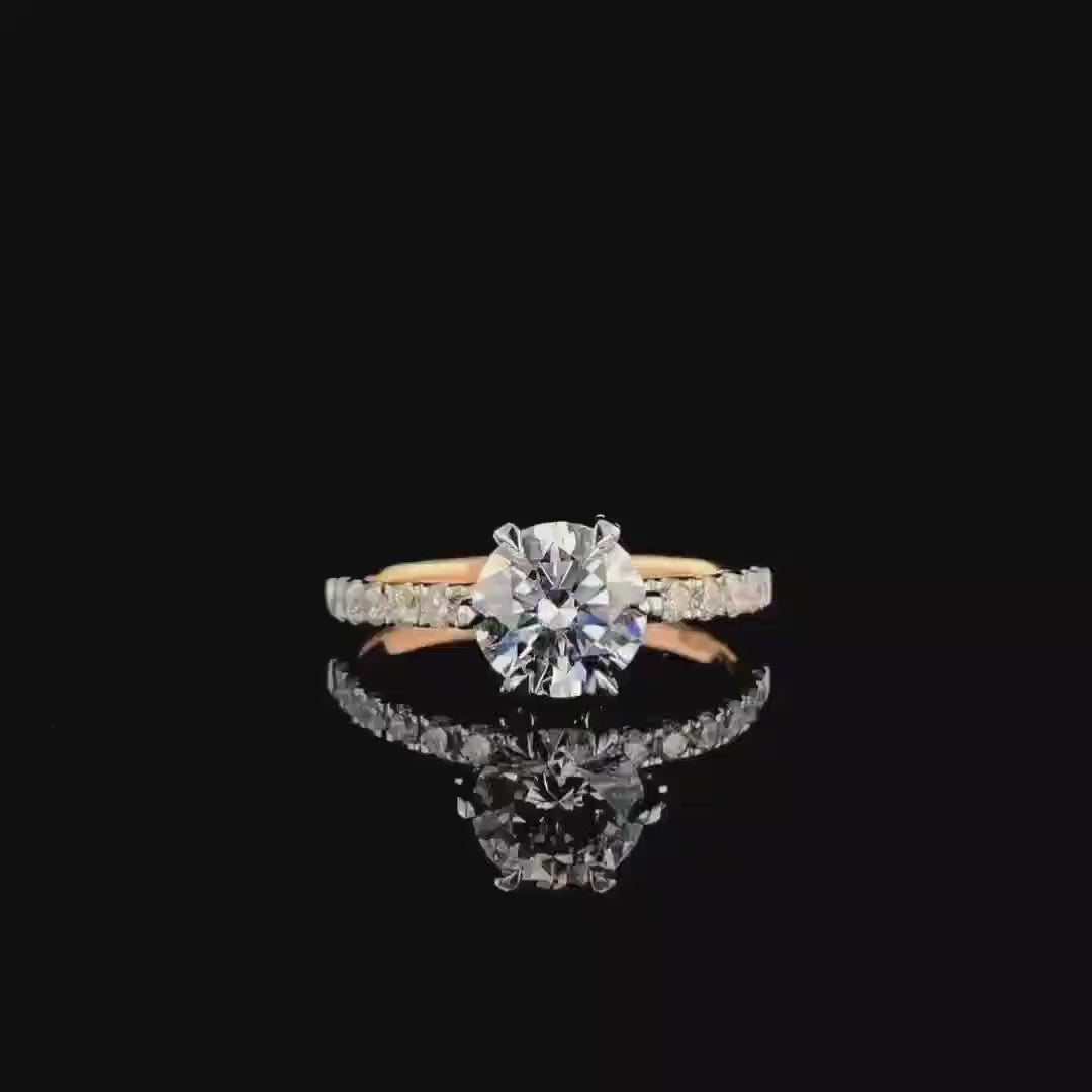 14K Gold Lab Grown Diamond Engagement Ring | 2 Carat Solitaire, IGI Certified