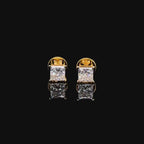 Princess Cut Lab Grown Diamond Stud Earrings: 14K Gold Screw Back