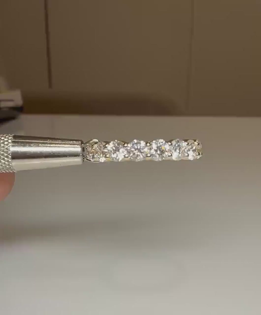 Lab Grown Diamond Full Eternity Band | 14K Solid Gold Wedding Ring 3.5MM Round Diamonds