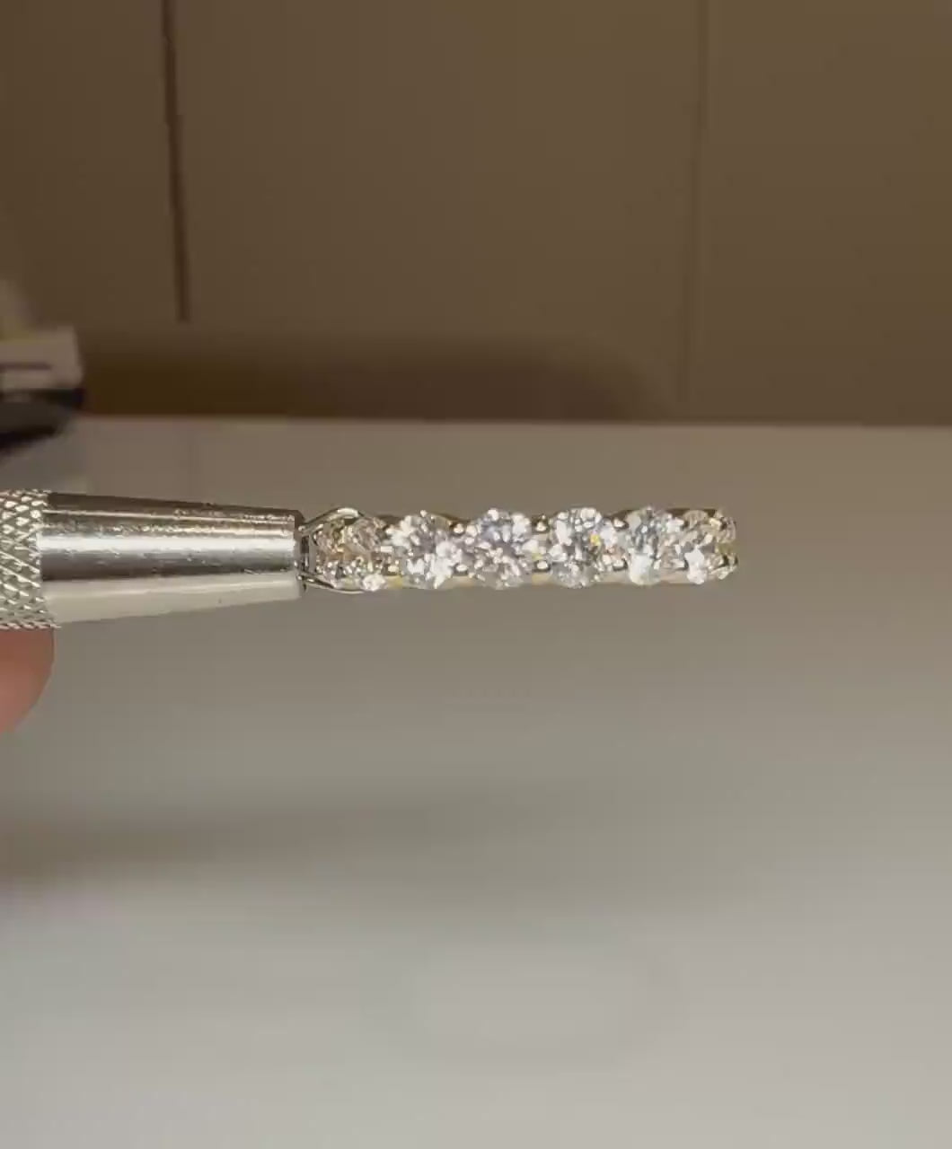 Lab Grown Diamond Full Eternity Band | 14K Solid Gold Wedding Ring 3.5MM Round Diamonds