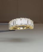 Emerald Cut Lab Grown Diamond Wedding Band | 11 Stone 5.20CTW 14K Gold Ring