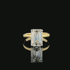 Emerald Cut Lab Grown Diamond Ring | 14K Gold IGI Engagement Ring