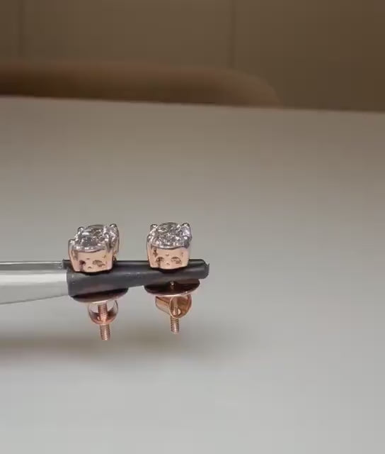 IGI Certified Lab Grown Oval Diamond Stud Earrings | 14K Gold