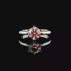 Intense Pink Lab Grown Diamond Engagement Ring | Unique Prongs, IGI Certified