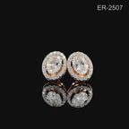 Oval Lab Grown Diamond Halo Stud Earrings | 14K Gold, IGI Certified